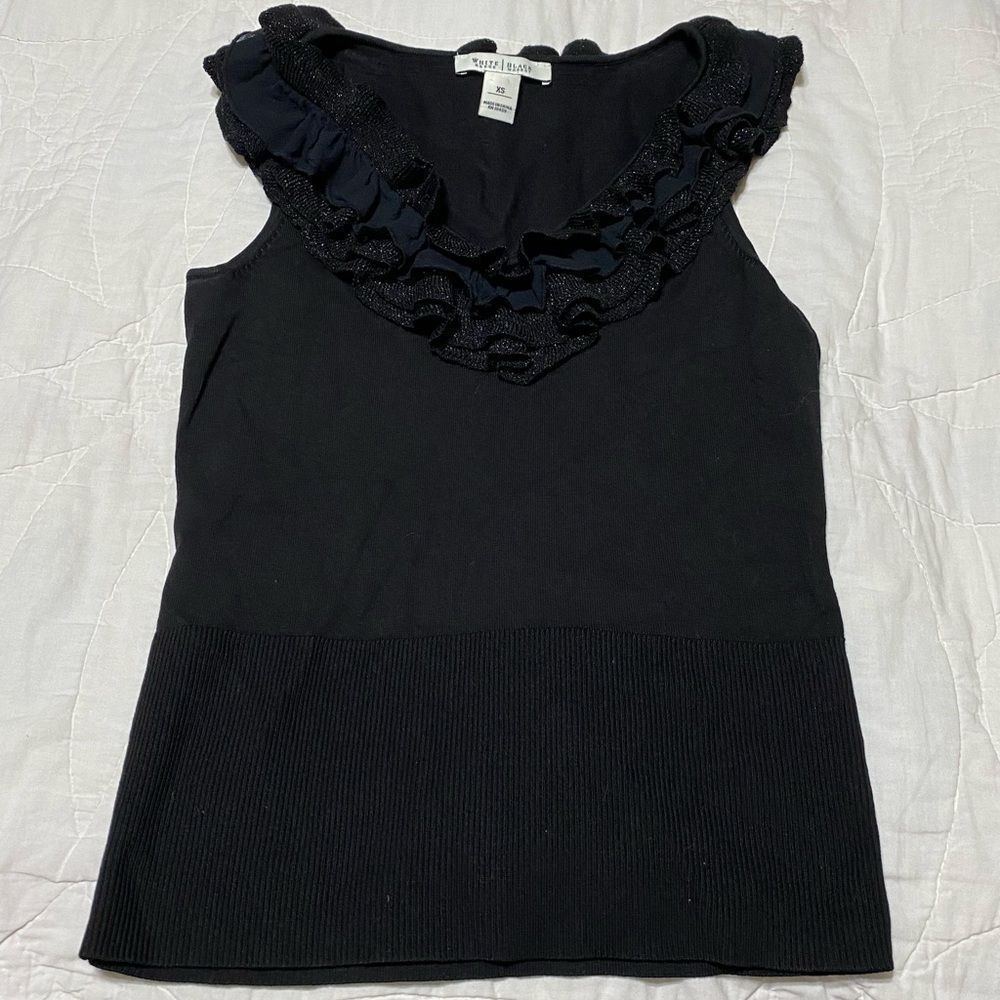 White House Black Market Ruffled Sweater Sz XS